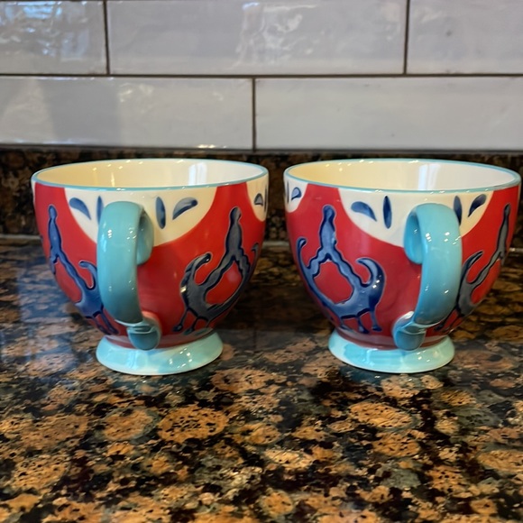Artisan hand painted coffee mugs - footed (set of 2) - Picture 2 of 5